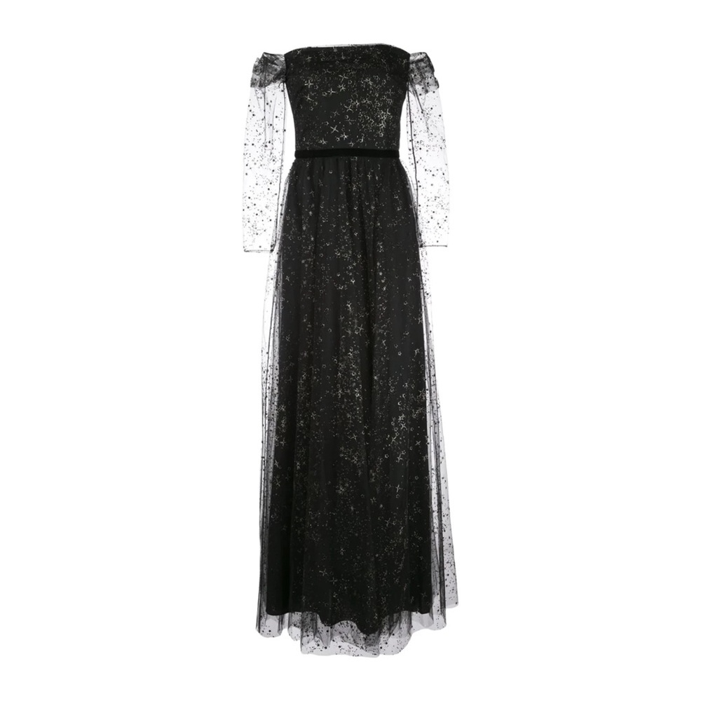 Marchesa Off-the-Shoulder Glitter Tulle Gown - Picture 5 of 8